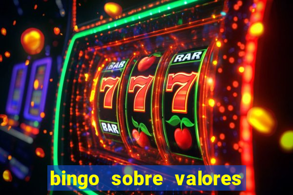 bingo sobre valores para imprimir